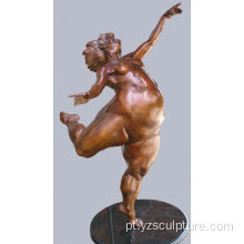 Estátua de bronze de mulher gorda dançarina para venda